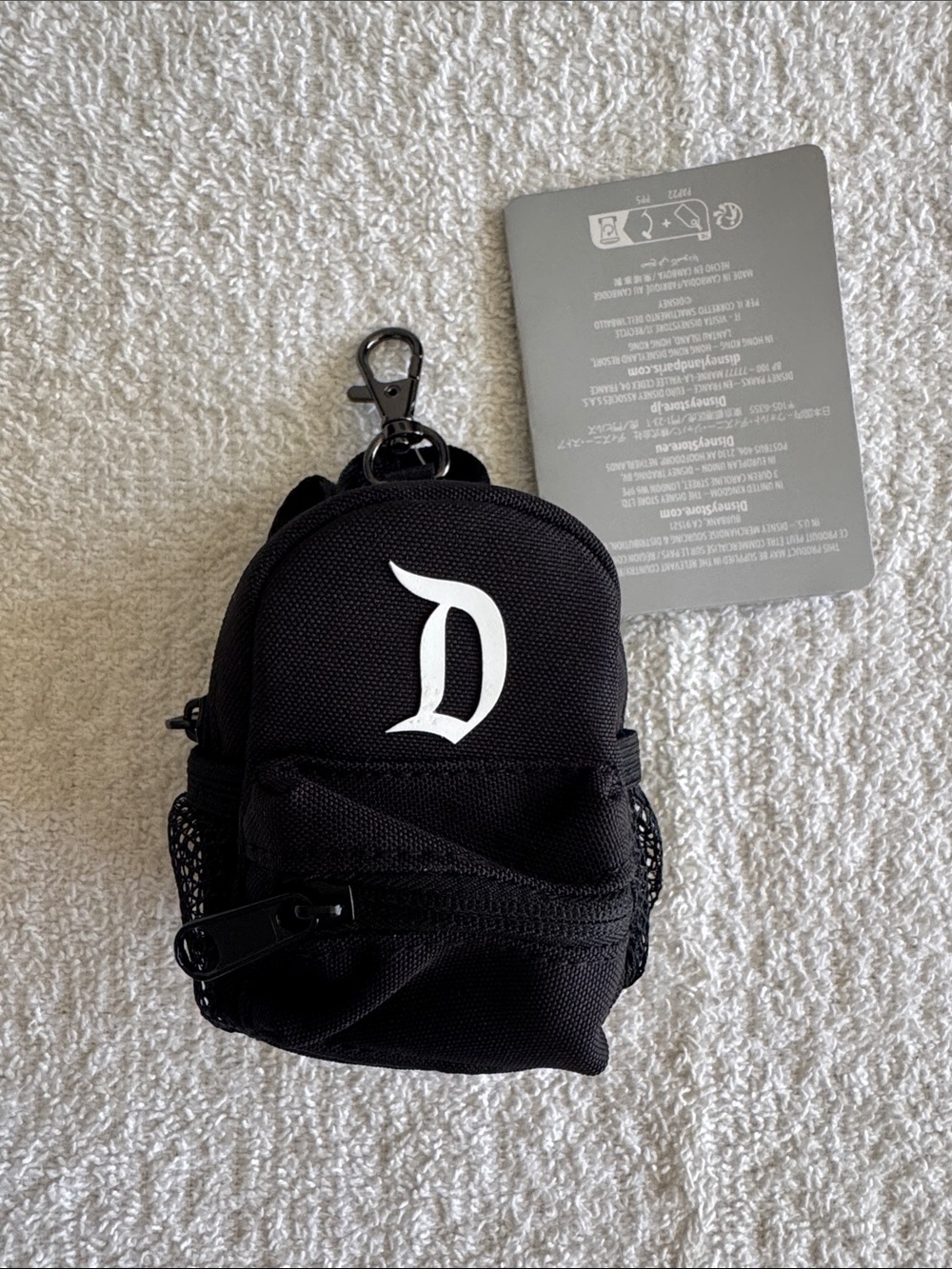 Disney Disneyland Black Mini Backpack Keychain Bag Charm